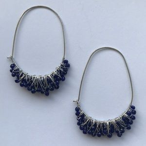 Silver Beaded Hoops